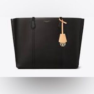 Tory Burch Black Tote with Tan Charm